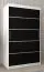 120 cm breiter Schiebetürenschrank mit 2 Türen | 5 Fächer | 2 Kleiderstangen | Farbe: Weiß / Schwarz Abbildung