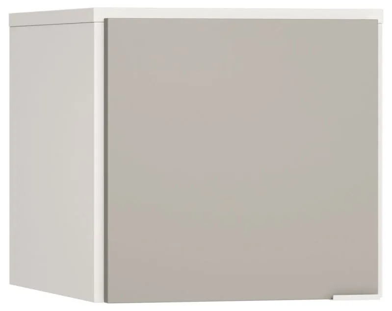 Aufsatz für eintürigen Kleiderschrank Bellaco 37, Farbe: Weiß / Grau - Abmessungen: 45 x 47 x 57 cm (H x B x T)