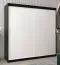 Schiebetürenschrank / Kleiderschrank Bisaurin 5A, Farbe: Schwarz / Weiß matt - Abmessungen: 200 x 200 x 62 cm ( H x B x T)
