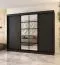 Schiebetürenschrank | Schwarz Matt | 10 Fächer | 2 Kleiderstangen | hochwertig Verarbeitet | 250 x 62 x 200 cm | Kleiderschrank | Spiegeltür | modernes Design