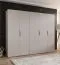 Kleiderschrank | 5-Türig | Farbe: Kaschmir | 2,5 Meter breit | Griffe: Kaschmir | 3 Kleiderstangen | 3 Fächer | Maße: 250 x 52 x 202 cm | ABS-Kantenschutz