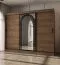 Schiebetürenschrank | Farbe: Walnuss Warmia | 10 Fächer | 2 Kleiderstangen | 250 x 62 x 200 cm | Kleiderschrank | Spiegeltür | hochwertig Verarbeitet | modernes Design