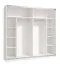 Schwebetürenschrank Bogati 02, eine Spiegeltür, zwei Kleiderstangen, Farbe: Weiß / Weiß Hochglanz, Maße: 210 x 217 x 62,5 cm, für Schlafzimmer