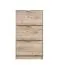 Schuhschrank mit drei Kipptüren Gradide 02, Farbe: Eiche Grau, ABS-Kantenschutz, Griffe: Grau, sechs Fächer, Maße: 119 x 67 x 28 cm, modernes Design
