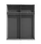 Schiebetürenschrank | Farbe: Opak Weiß | 1 Spiegeltür | 2 Kleiderstangen | Kleiderschrank | ABS-Kanten | Maße: 145,5 x 60 x 217,5 cm | 2 Fächer