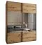 Kleiderschrank / Schiebetürenschrank | 11 Fächer | 2 Kleiderstangen | Spiegel | Soft-Close | 245,5 x 200 x 64 cm | Farbe: Eiche Artisan | 2 Schiebetüren