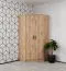 Eckkleiderschrank | Fafe 08 | Eiche Artisan | 2 Türen | Holzoptik |2 Kleiderstangen | 10 Fächer | Soft Close | 195 x 91 x 91 cm | viel Stauraum