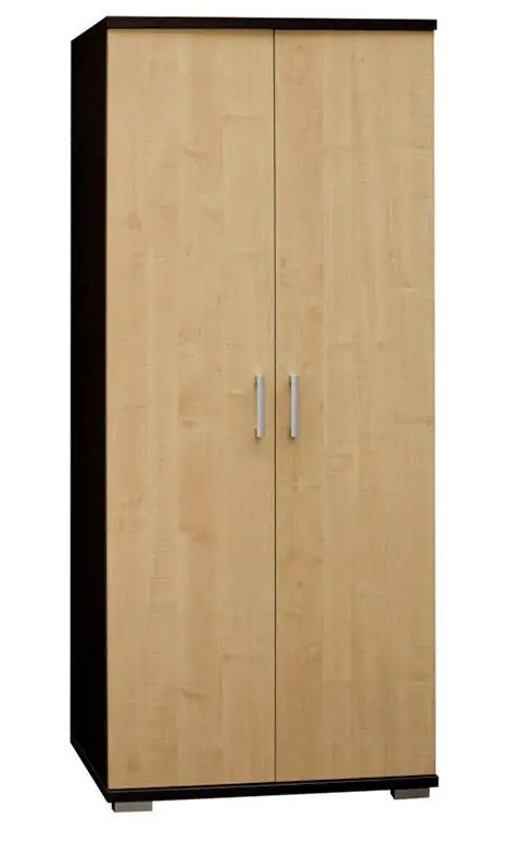 Schmaler 80 cm breiter Kleiderschrank mit 2 Türen | Farbe: Wenge-Optik Abbildung