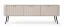 TV-Unterschrank Makreb 02 in der Farbe Kaschmir, 57 x 168 x 39 cm, gefräßte Fronten, Beine aus Metall in Schwarz, ABS Kantenschutz, 3 Fächer, 3 Türen