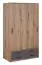 Schiebetürenschrank / Kleiderschrank Sidonia 10, Farbe: Eiche Artisan / Grau - Abmessungen: 203 x 118 x 61 cm (H x B x T)