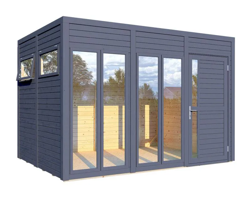 Gartenhaus Jena 05 inkl. Fußboden, Anthrazit - Elementgartenhaus, Nutzfläche: 7,65 m²