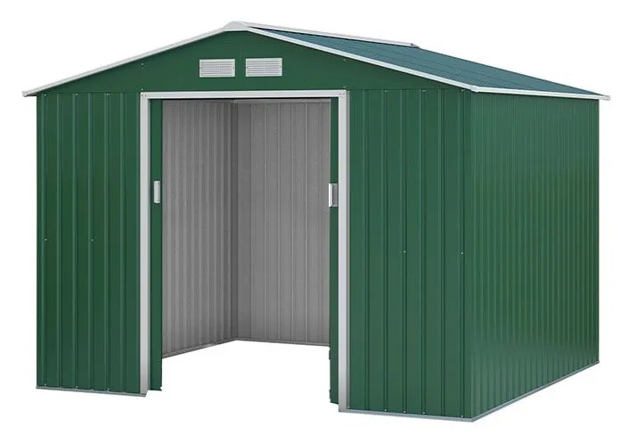 Metallgerätehaus Kompakt 4, Außenmaße: 277 x 255 x 192 cm (L x B x H), Farbe: Grün