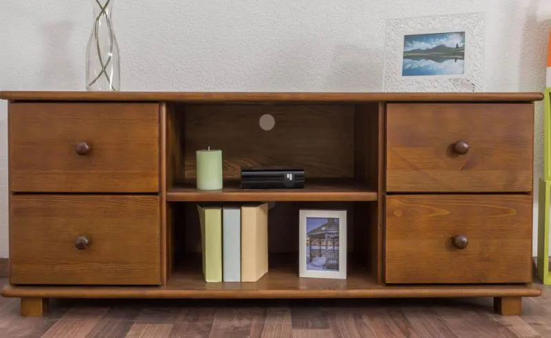 TV-Lowboard Massivholz Farbe: Eiche 55x136x47 cm Abbildung
