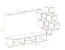 Elegante Wohnwand mit drei Hängeschränke Volleberg 03, Farbe: Grau - Abmessungen: 140 x 260 x 40 cm (H x B x T), mit Push-to-open Funktion