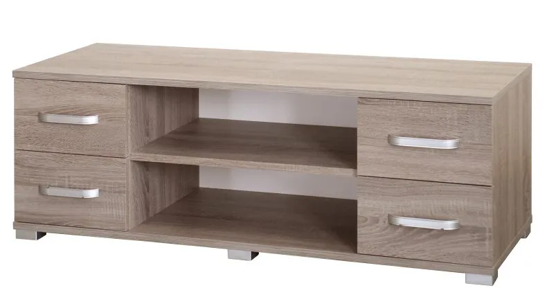 TV-Unterschrank Kikori 01, Farbe: Sonoma Eiche - Abmessungen: 43 x 120 x 43 cm (H x B x T)