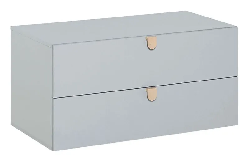 Jugendzimmer - Kommode Skalle 08, Farbe: Grau - Abmessungen: 47 x 94 x 49 cm (H x B x T)