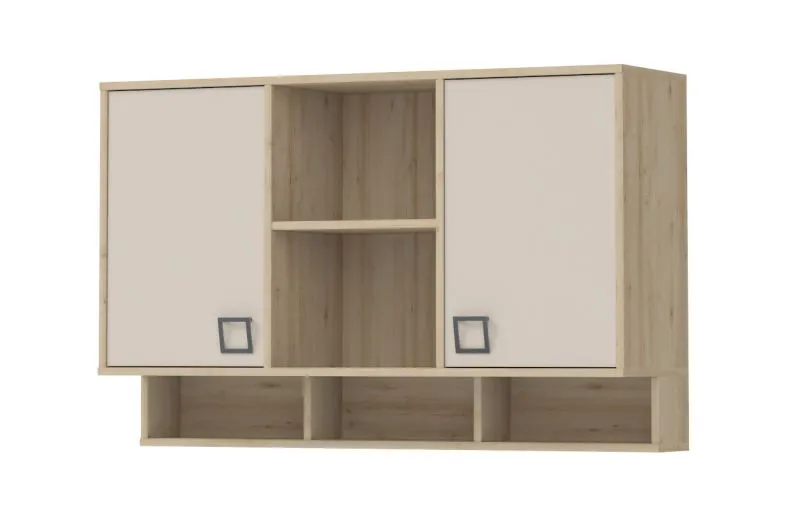 Hängeschrank 24, Farbe: Buche / Creme - 82 x 128 x 37 cm (H x B x T)