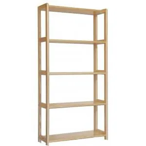 Regal, Küchenregal, Wohnzimmerregal, Bücherregal - 60 cm breit, Kiefer Holz-Massiv, Farbe: Natur Abbildung