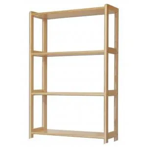 Regal, Küchenregal, Wohnzimmerregal, Bücherregal - 80 cm breit, Kiefer Holz-Massiv, Farbe: Natur Abbildung