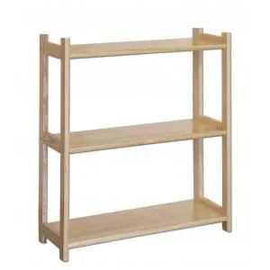Regal, Küchenregal, Wohnzimmerregal, Bücherregal - 80 cm breit, Kiefer Holz-Massiv, Farbe: Natur Abbildung