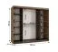 Schiebetürenschrank / Kleiderschrank | Farbe: Walnuss Warmia | 10 Fächer | 2 Kleiderstangen | 200 x 62 x 200 cm | dekorative Spiegeltür | für Schlafzimmer