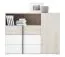 Schlafzimmer Komplett - Set E Schilde, 7-teilig, Farbe: Eiche Weiß / Weiß / Anthrazit