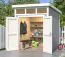 Gartenhaus G265 Lichtgrau - 28 mm Blockbohlenhaus, Grundfläche: 3,78 m², Pultdach