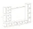 Wohnwand im außergewöhnlichen Design Balestrand 281, Farbe: Grau / Schwarz - Abmessungen: 180 x 280 x 40 cm (H x B x T), mit Push-to-open Funktion