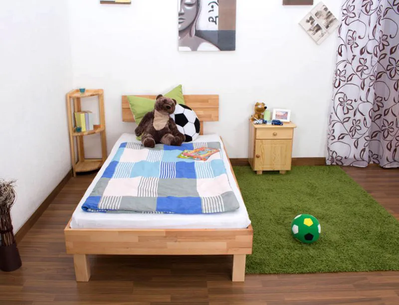 Kernbuche Bett 90 x 200 cm geölt Abbildung