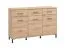 Sideboard / Kommode mit drei Schubladen Sabas 10, Farbe: Eiche Artisan, drei Türen, ABS-Kantenschutz, sechs Fächer, Maße: 90 x 138 x 40 cm