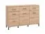 Sideboard / Kommode mit drei Schubladen Sabas 10, Farbe: Eiche Artisan, drei Türen, ABS-Kantenschutz, sechs Fächer, Maße: 90 x 138 x 40 cm