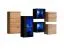 Hängeschränke / Hängevitrinen mit sechs Türen Volleberg 109, Farbe: Eiche Wotan / Schwarz - Abmessungen: 80 x 150 x 25 cm (H x B x T), mit Push-to-open Funktion