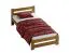 Einzelbett mit schlichten Design Nagol 08, Kiefer Vollholz massiv, Farbe: Eiche - Liegefläche: 90 x 200 cm (B x L)