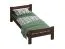 Neutrales Einzelbett Aixovall 07, Kiefer Vollholz massiv, Farbe: Walnuss - Liegefläche: 90 x 200 cm (B x L)