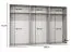 Drehtürenschrank | 3 Spiegeltüren | Farbe: Schwarz | 3 Fächer | 3 Kleiderstangen | Soft-Close-Funktion | Griffe: Gold | Maße: 300 x 52 x 202 cm | Kleiderschrank | ABS-Kanten