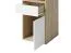Einfacher Schreibtisch mit weißen Fronten Agia 02, Farbe: Eiche Sonoma / Weiß, eine Schublade, eine Tür, Maße: 74 x 120 x 50 cm, für Büro