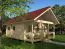 Ferienhaus F18 mit Terrasse, Geländer u. Schlafboden | 44 m² | 70 mm Blockbohlen | Naturbelassen | inkl. Fenster 1 Hand Dreh-Kipp