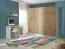 Kleiderschrank | Drehtürenschrank | 3-türig | 120 x 50 x 225 cm | Farbe: Eiche / Weiß / Schwarz | 3 Türen | 4 Schubladen | 11 Fächer | 1 Kleiderstange | Nalut 01