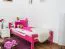 Kinderbett / Jugendbett "Easy Premium Line" K1/2n, Buche Vollholz massiv rosa lackiert - Liegefläche: 90 x 200 cm