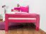 Einzelbett "Easy Premium Line" K1/2n, Buche Vollholz massiv rosa lackiert- Liegefläche: 90 x 190 cm