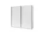 Schiebetürenschrank / Kleiderschrank Lamia, Weiß segmentiert, 6 Fächer, 1 Kleiderstange, 1,5 Meter breit, für Schlafzimmer, 16mm Wandstärke