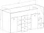 Funktionsbett / Kinderbett / Hochbett-Kombination, Treppe: Links, Jura 12, Farbe: Eiche Artisan / Weiß - Abmessungen: 123 x 248,5 x 93 cm (H x B x T)