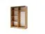 Schiebetürenschrank / Kleiderschrank Nikea, Farbe: Eiche Artisan - Abmessungen: 198 x 150 x 60 cm (H x B x T)