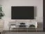 TV-Schrank / TV-Bank mit Soft-Close Funktion für Wohnzimmer Breckenridge 06, Beine & Griffe: Gold, sehr gut Kombinierbar, Farbe: Weiß, Maße: 53 x 160 x 40 cm, mit zwei Türen und vier Fächer