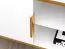 TV-Schrank / TV-Bank mit Soft-Close Funktion für Wohnzimmer Breckenridge 06, Beine & Griffe: Gold, sehr gut Kombinierbar, Farbe: Weiß, Maße: 53 x 160 x 40 cm, mit zwei Türen und vier Fächer