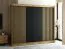 Schiebetürenschrank / Kleiderschrank Borgis 06A, Farbe: Eiche Artisan / Schwarz matt - Abmessungen: 200 x 250 x 62 cm (H x B x T)