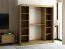Schiebetürenschrank / Kleiderschrank Borgis 05C mit Spiegel, Farbe: Eiche Artisan / Schwarz matt - Abmessungen: 200 x 200 x 62 cm (H x B x T)