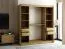 Schiebetürenschrank / Kleiderschrank Borgis 05C mit Spiegel, Farbe: Eiche Artisan / Schwarz matt - Abmessungen: 200 x 200 x 62 cm (H x B x T)