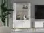 Vitrine Roanoke 03, Farbe: Weiß / Weiß Glanz - Abmessungen: 152 x 92 x 40 cm (H x B x T), mit 4 Türen und 4 Fächern