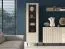 Vitrine Petkula 02, Farbe: Beige hell - Abmessungen: 190 x 55 x 40 cm (H x B x T), mit 2 Türen und 5 Fächern
